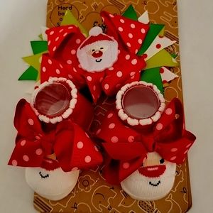 Baby essentials Santa headband and socks